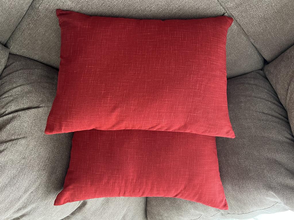 Japanese Mura Red Fabric Throw Pillow