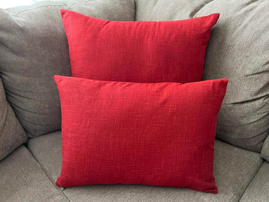 Japanese Mura Red Fabric Throw Pillow