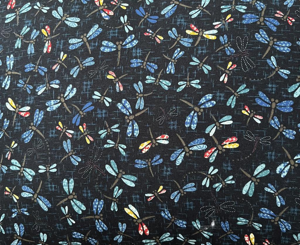 Japanese Tombo Navy Fabric Throw Pillow