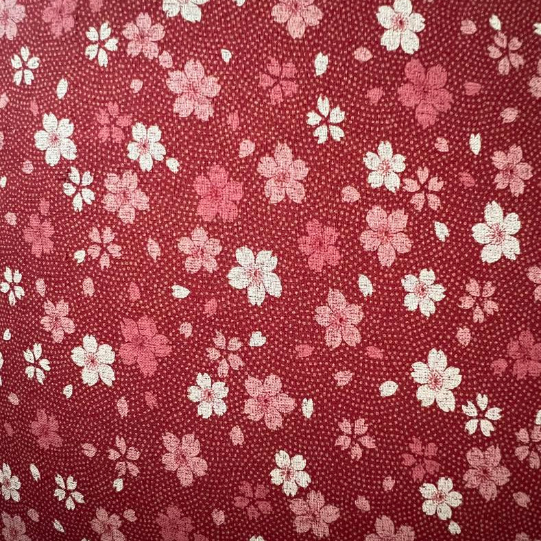Japanese Zabuton Floor Pillow – Sakura Red | Meditation Cushion | Authentic Japanese Fabric