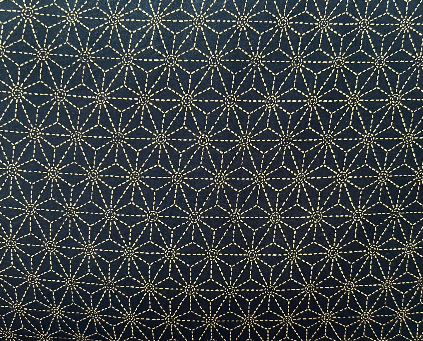 Japanese Asa-no-ha Navy Fabric Throw Pillow