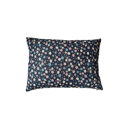 Japanese Sakura Navy Fabric Throw Pillow
