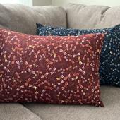 Japanese Tombo Burgundy Fabric Throw Pillow