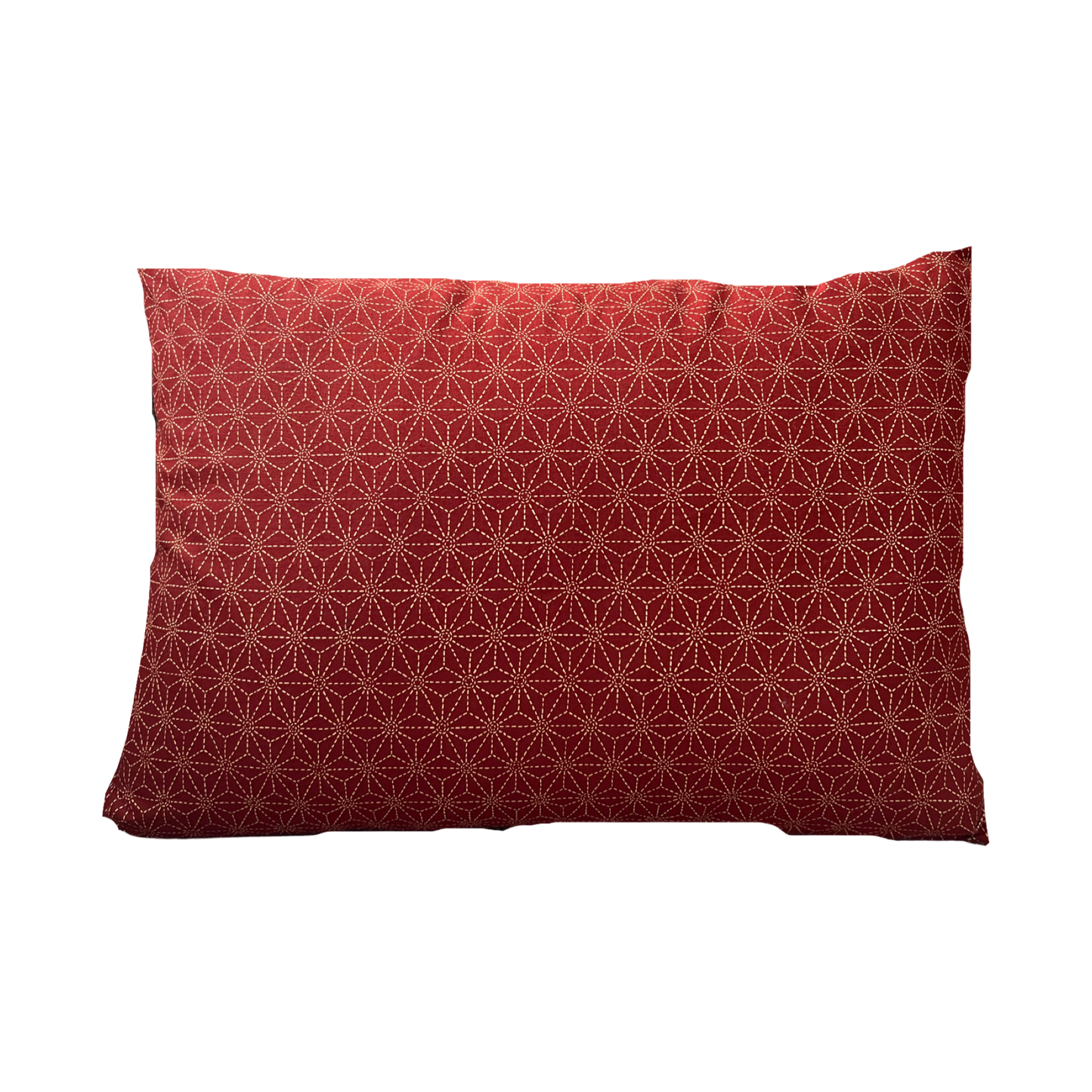 Japanese Asa-no-ha Red Fabric Throw Pillow