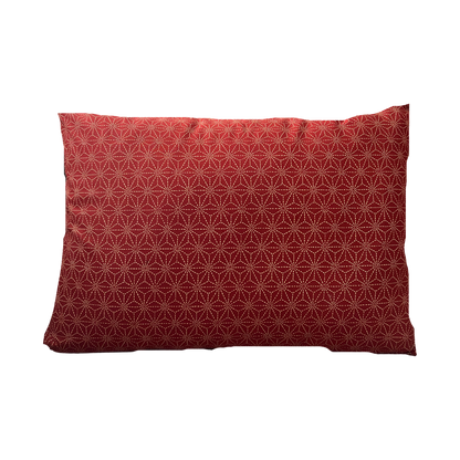 Japanese Asa-no-ha Red Fabric Throw Pillow