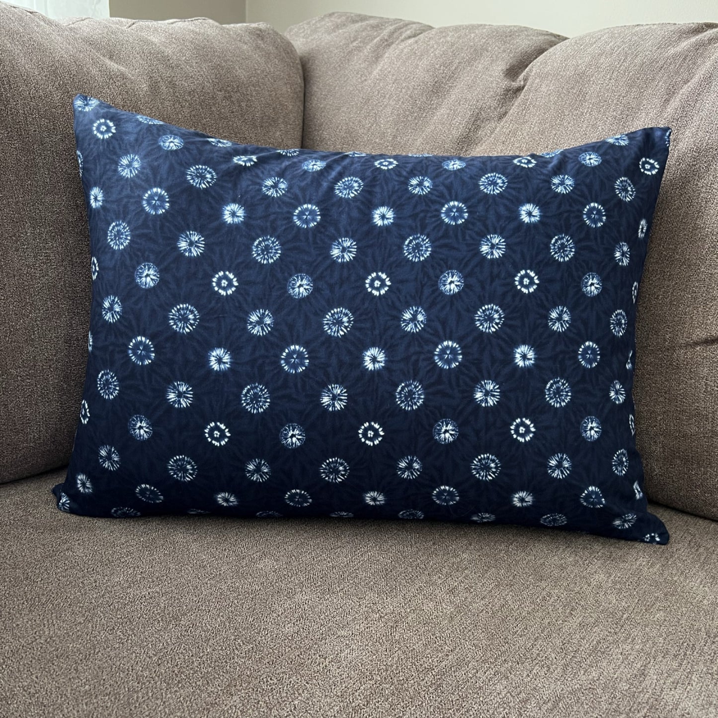 Japanese Shibori Indigo Fabric Throw Pillow