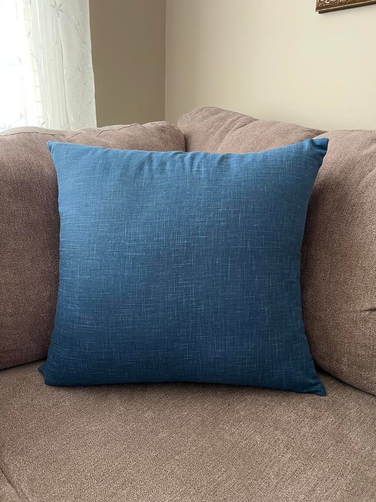 Japanese Mura Blue Fabric Throw Pillow