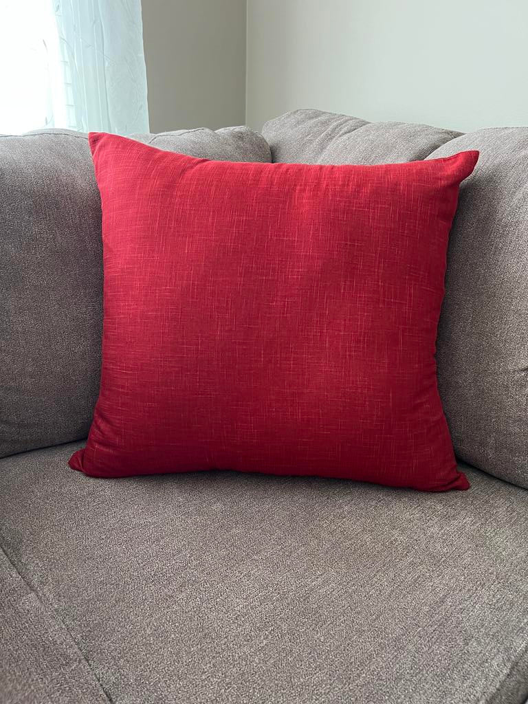 Japanese Mura Red Fabric Throw Pillow