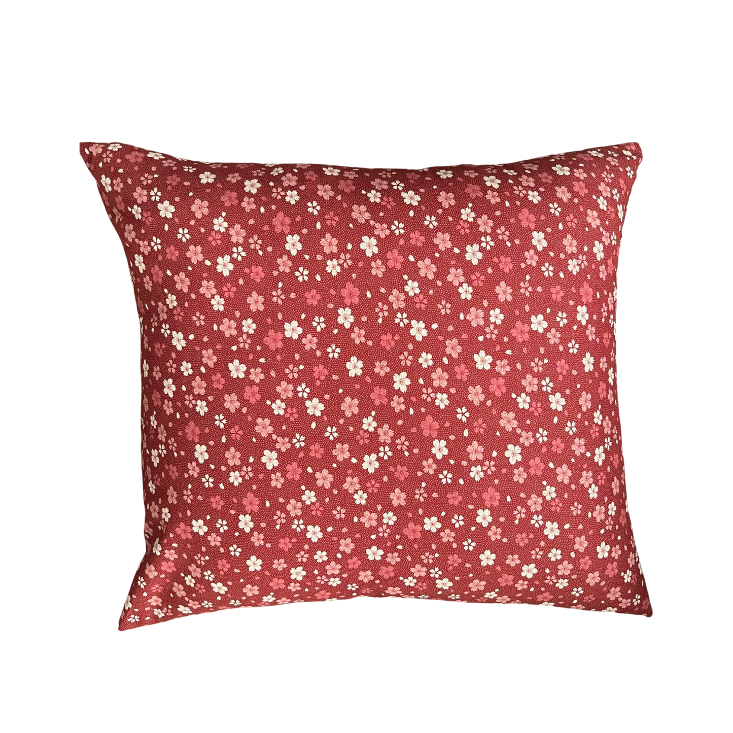 Japanese Sakura Red Fabric Throw Pillow