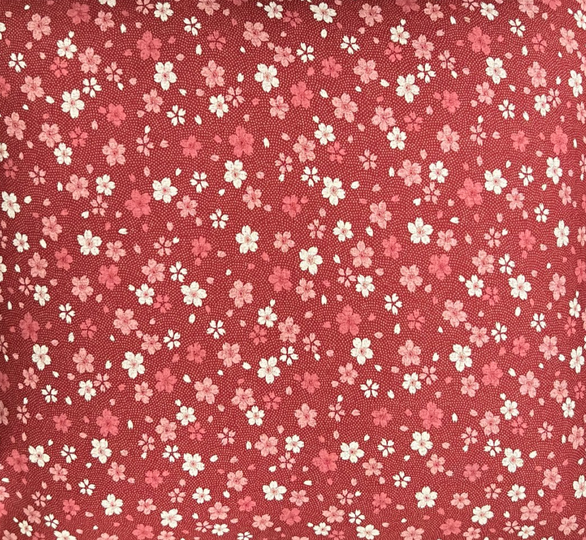 Sakura Red Japanese Cotton Futon Cover.  Handmade Shiki Futon Cover.