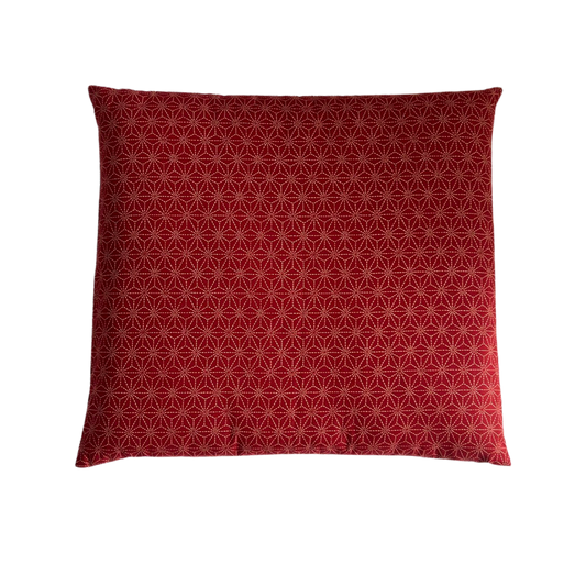 Japanese Zabuton Floor Pillow Asa-no-ha Red