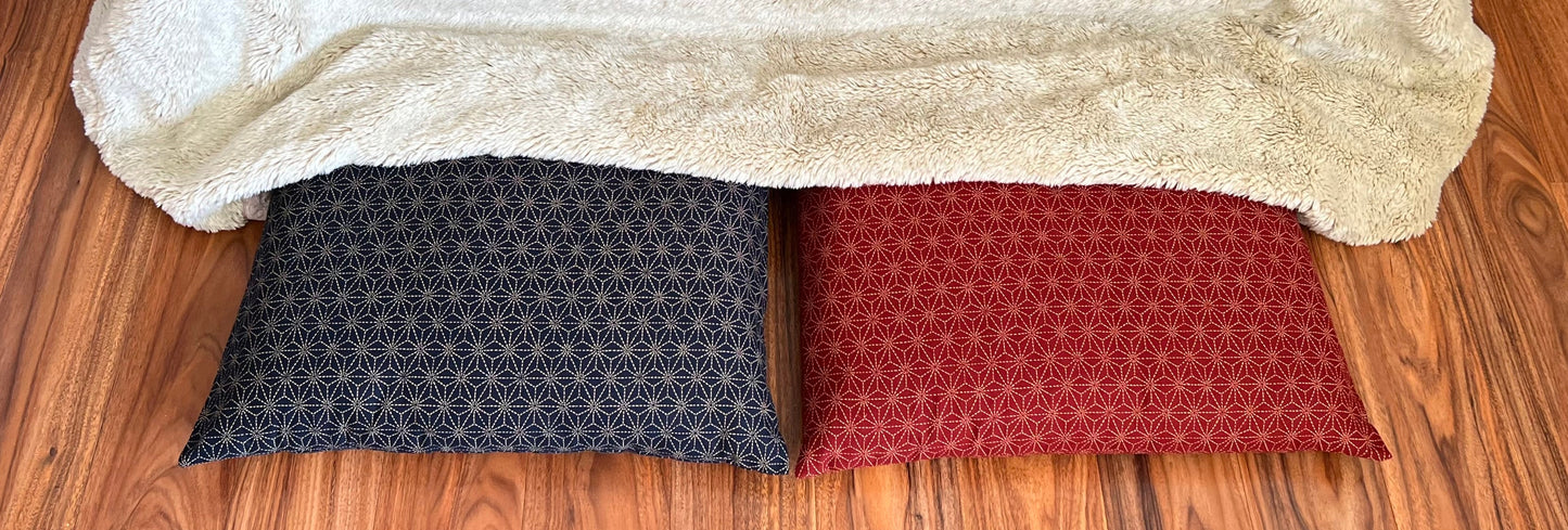 Japanese Zabuton Floor Pillow Asa-no-ha Navy