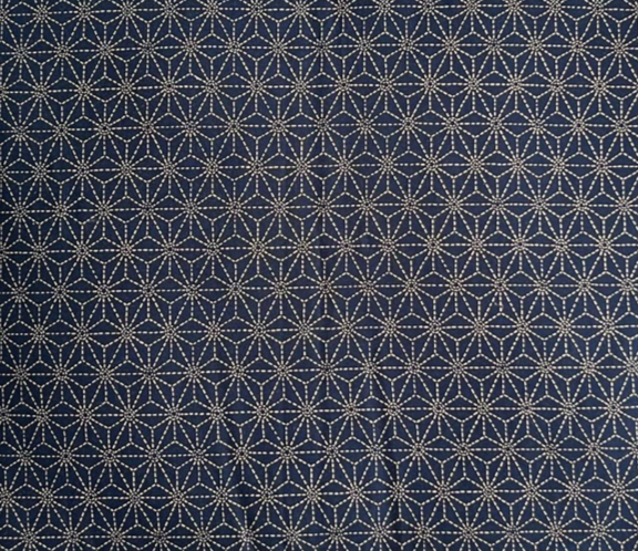 Asa-No-Ha Navy Japanese Cotton Futon Cover. Handmade Shiki Futon Cover.