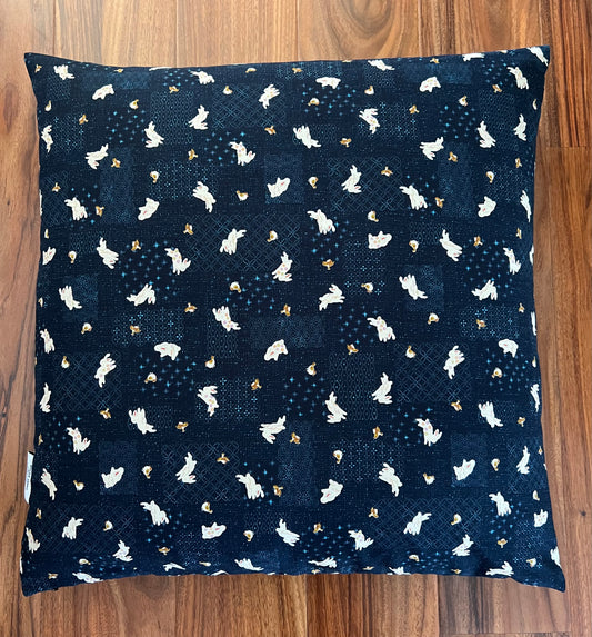 Japanese Zabuton Floor Pillow Bunny Navy