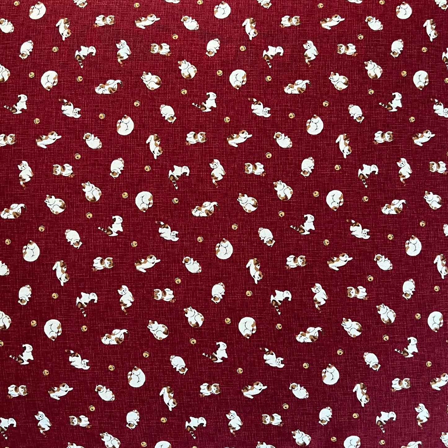 Japanese Zabuton Floor Pillow – Cats Burgundy | Meditation Cushion | Authentic Japanese Fabric
