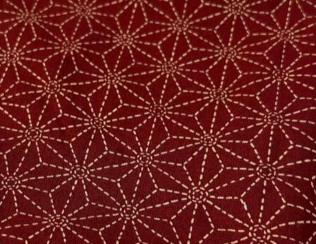 Asa-No-Ha Red Japanese Cotton Futon Cover. Handmade Shiki Futon Cover.