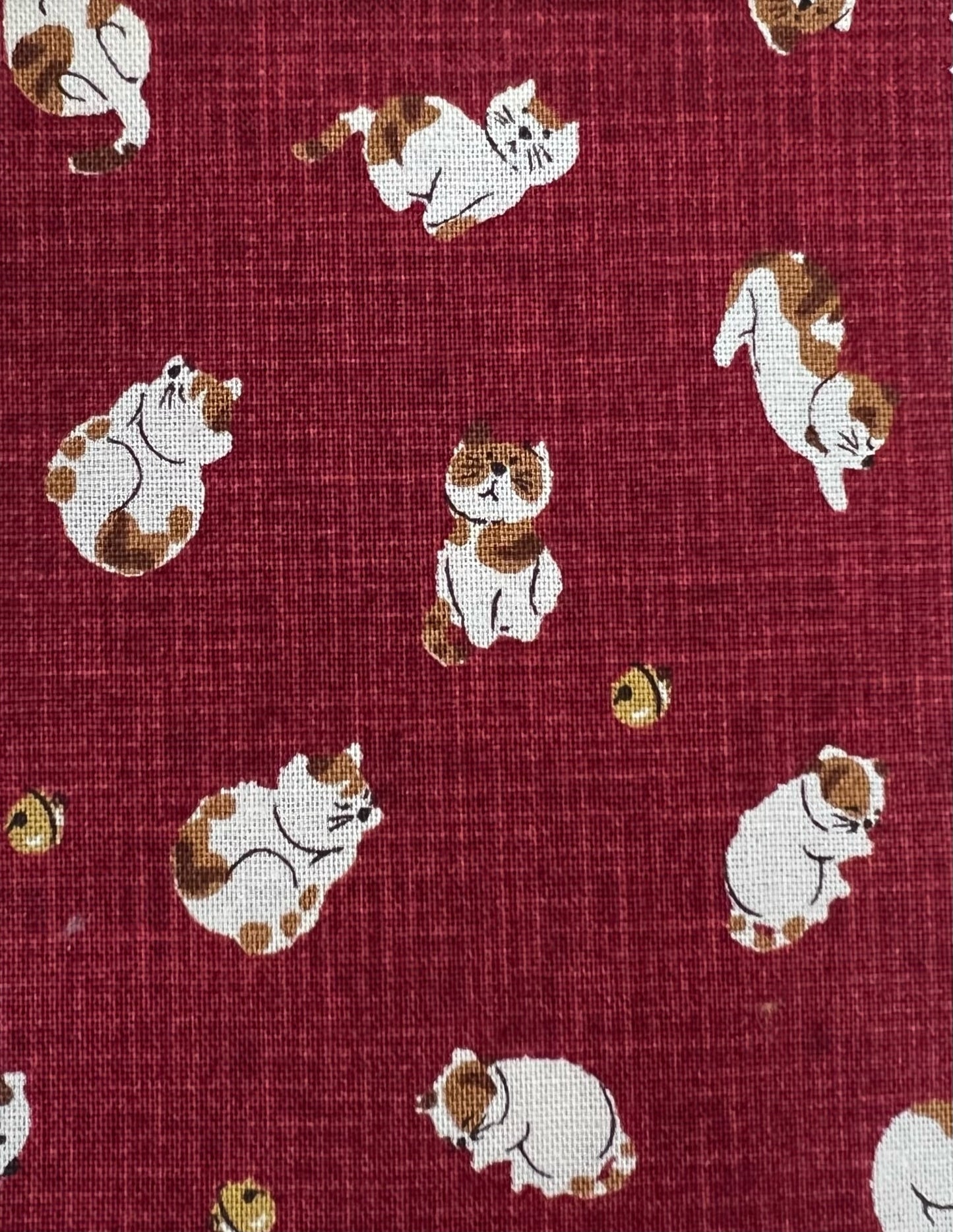 Japanese Zabuton Floor Pillow Cats Burgundy