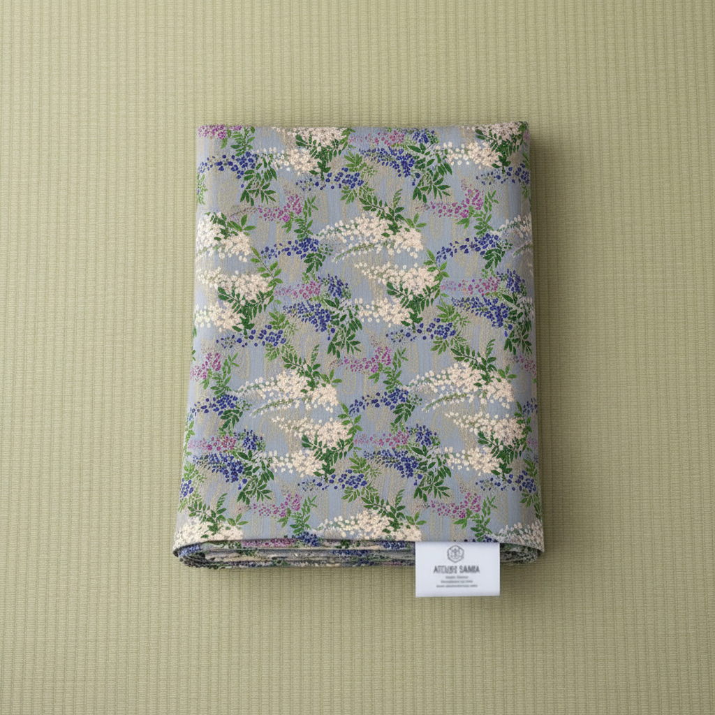 Floral Blue Japanese Futon Cover | Handmade Shiki Futon Cover