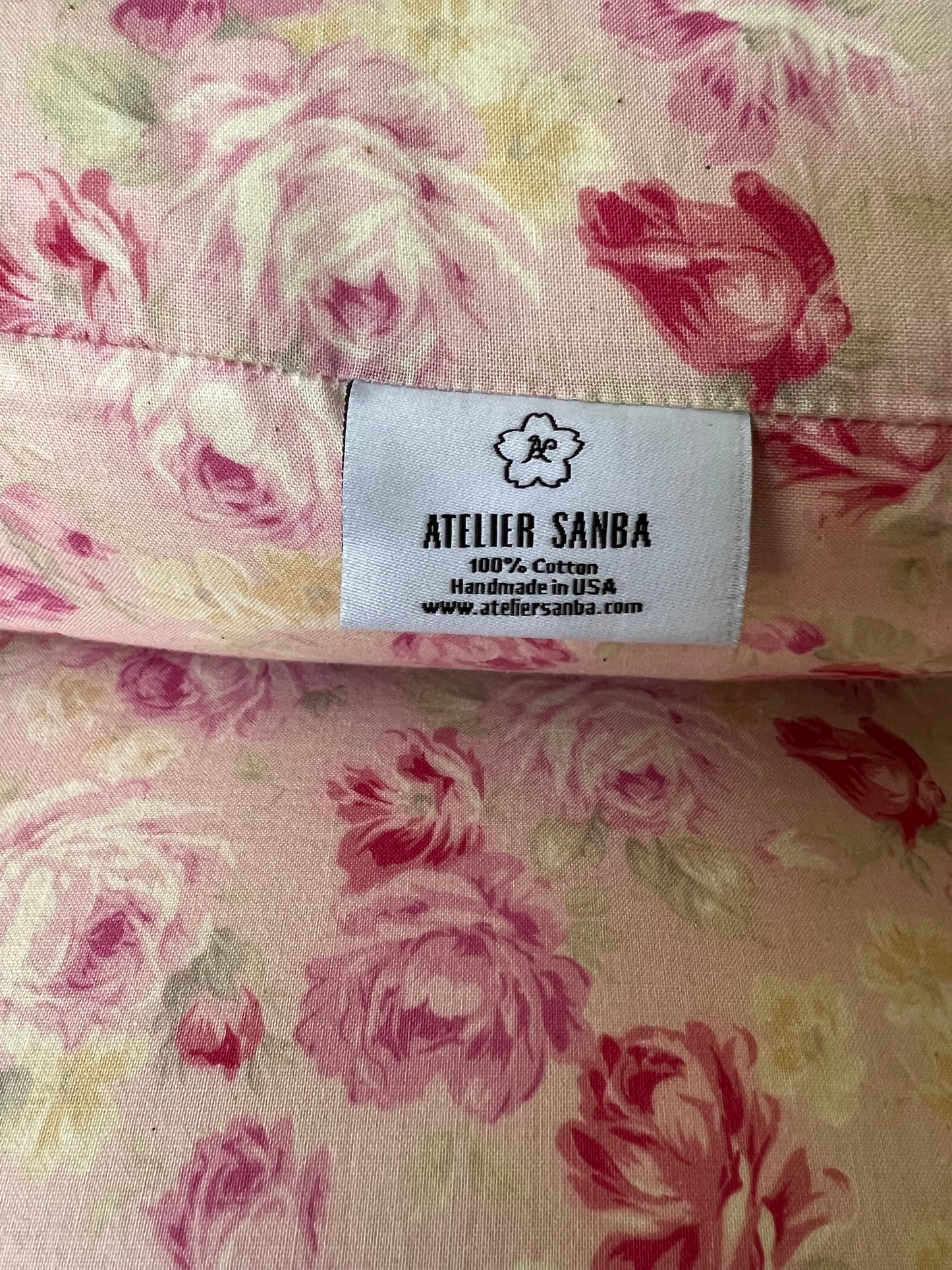 Pink Rose Japanese Cotton Futon Cover. Handmade Shiki Futon Cover.