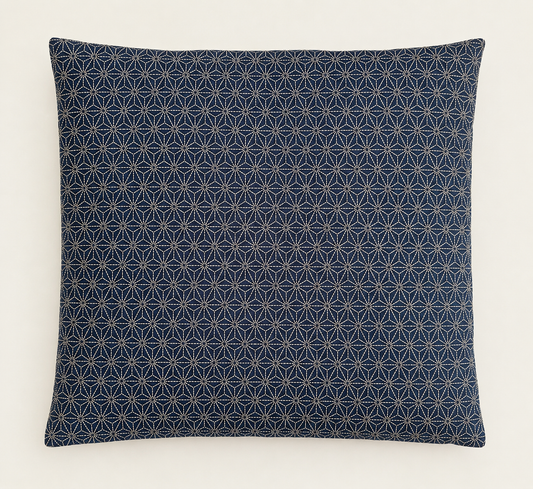 Japanese Zabuton Floor Pillow Asa-no-ha Navy