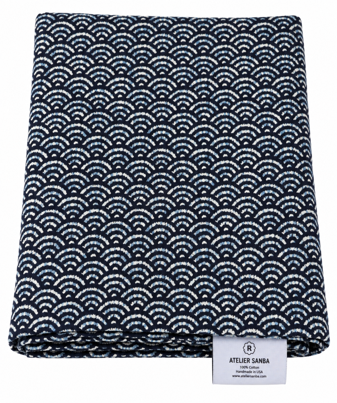 Japanese Shikibuton Futon Mattress with Removable Seikaiha Shibori Cover | Handmade Cotton Futon
