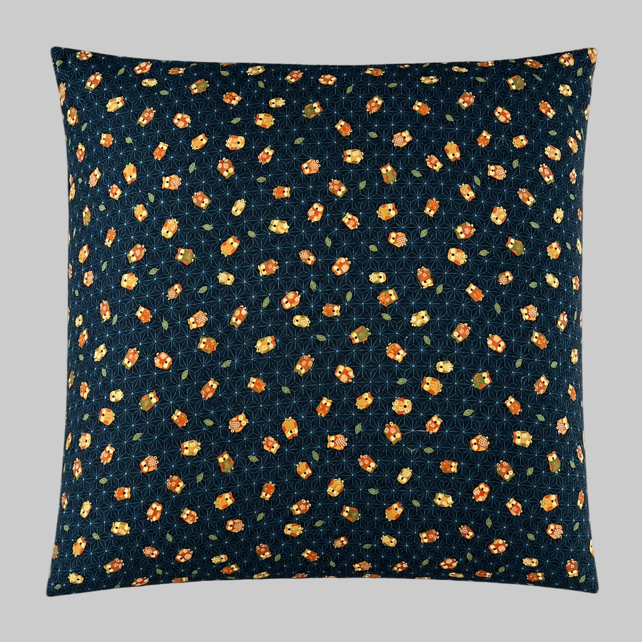 Japanese Zabuton Floor Pillow Owl Navy