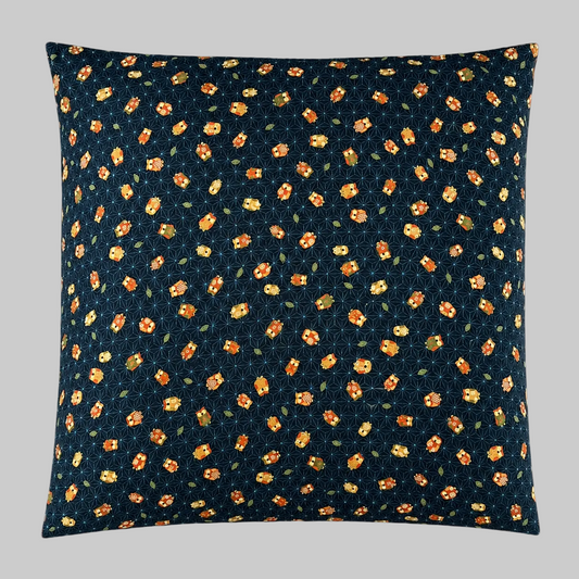Japanese Zabuton Floor Pillow Owl Navy