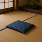 Japanese Zabuton Floor Pillow Asa-no-ha Navy