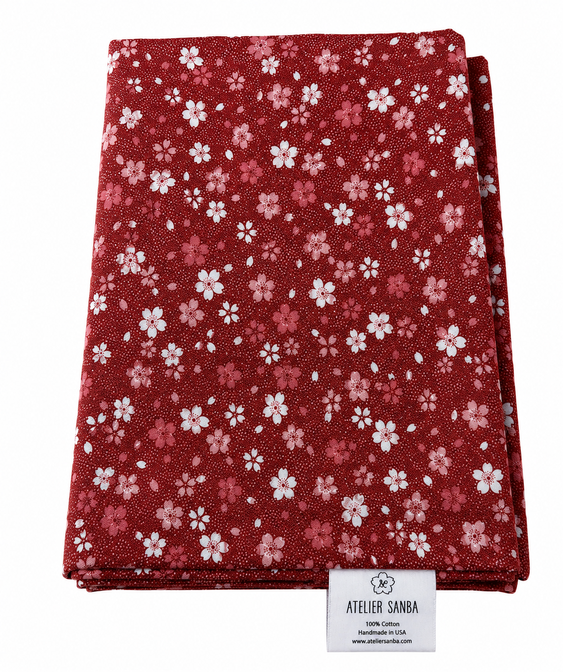 Japanese Shikibuton Futon Mattress with Removable Sakura Red Cover | Handmade Cotton Futon