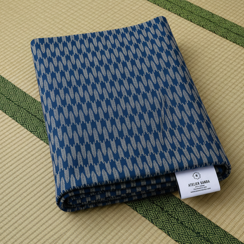 Yagasuri Blue Japanese Futon Cover | Handmade Shiki Futon Cover