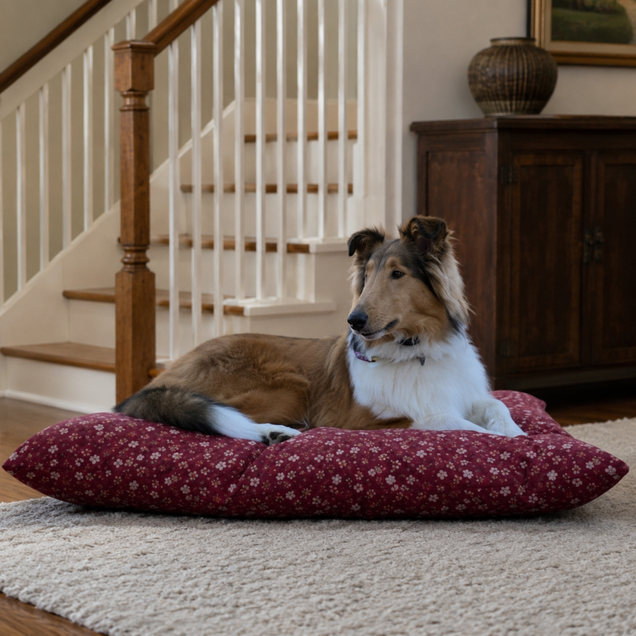 Handmade Japanese Shikibuton Dog Bed | Removable Cover