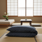 Japanese Shikibuton Futon Mattress with Removable Kasuri Navy Cover | Handmade Cotton Futon