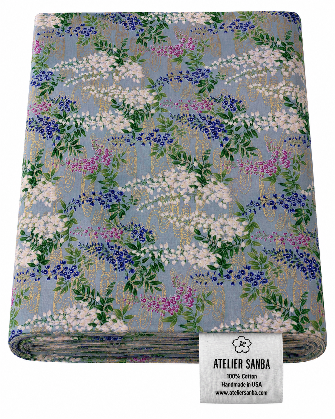 Floral Blue Japanese Futon Cover | Handmade Shiki Futon Cover
