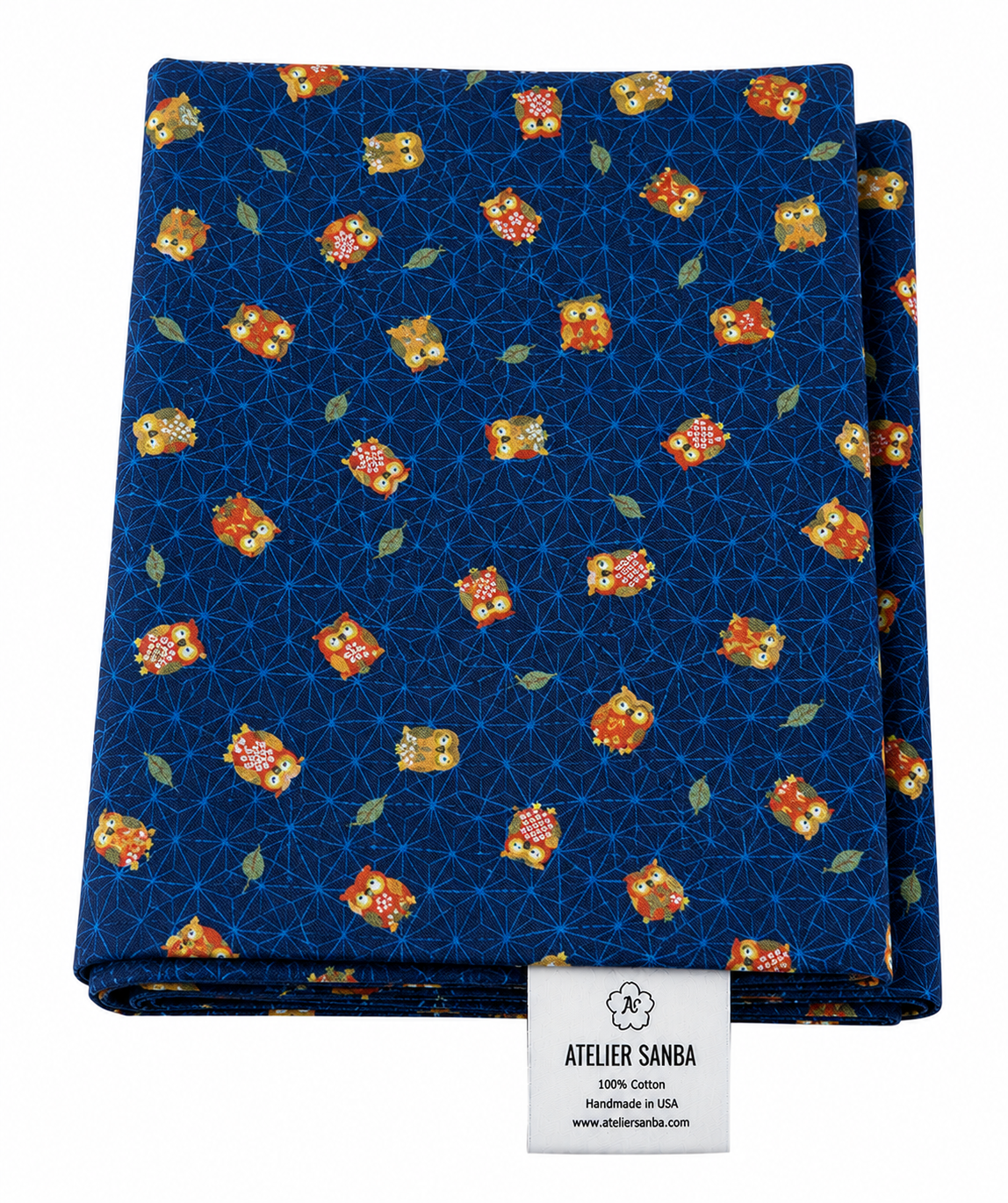 Owl Navy Japanese Futon Cover | Handmade Shiki Futon Cover