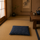 Japanese Zabuton Floor Pillow Kamon Navy