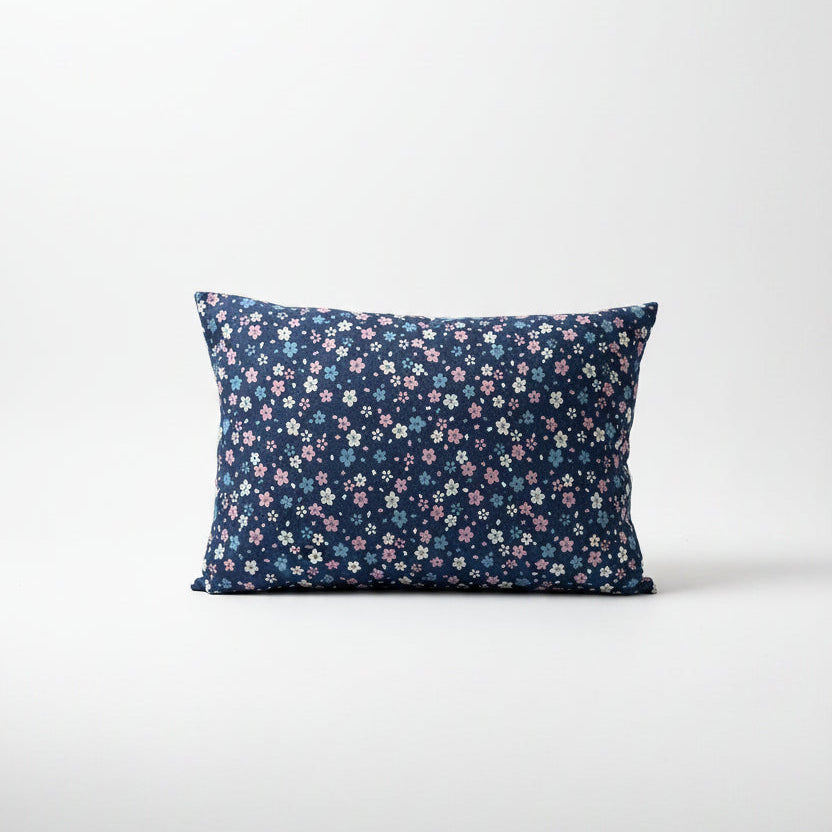 Japanese Sakura Navy Throw Pillow | Decorative Accent Pillow