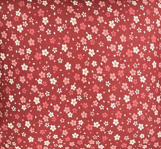Sakura Red Japanese Cotton Futon Cover.  Handmade Shiki Futon Cover.