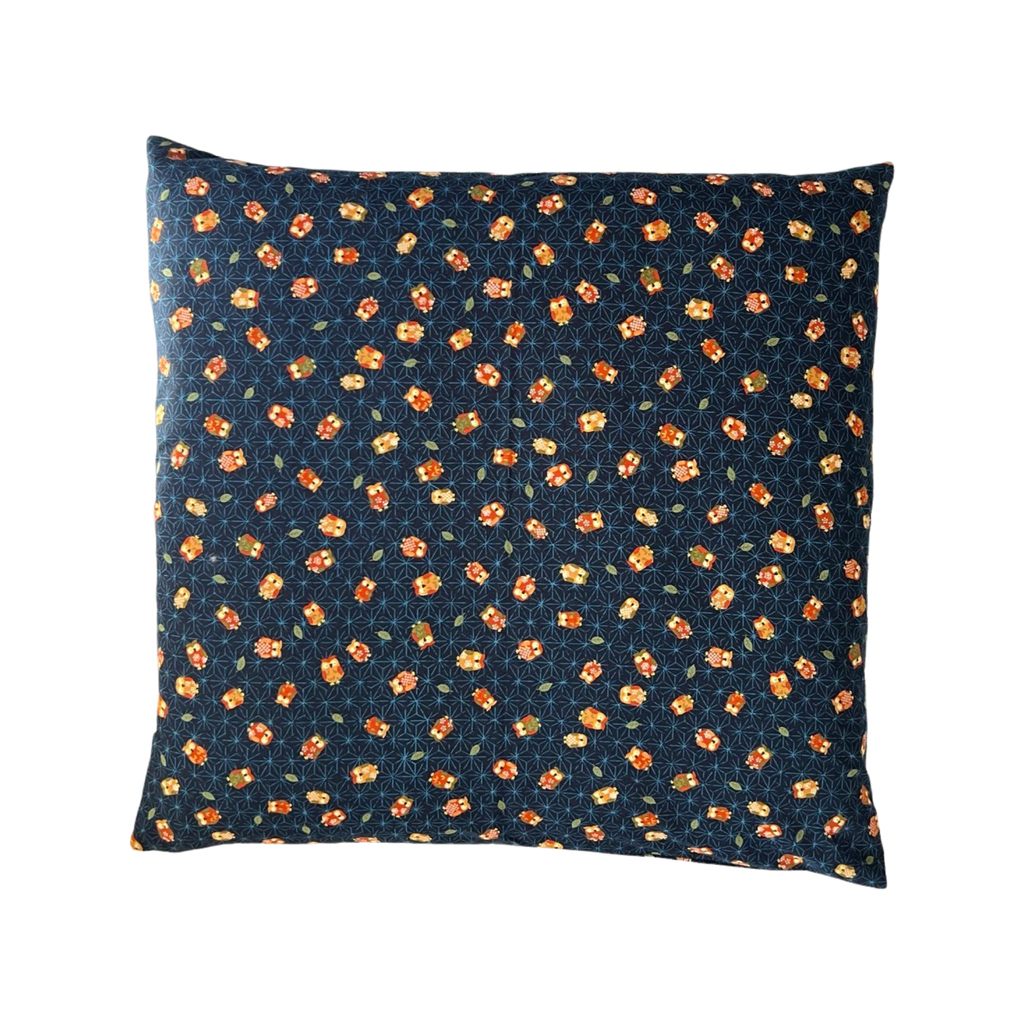 Japanese Zabuton Floor Pillow Owl Navy