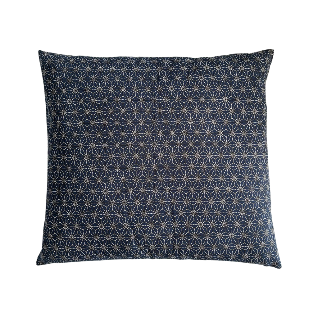 Japanese Zabuton Floor Pillow Asa-no-ha Navy