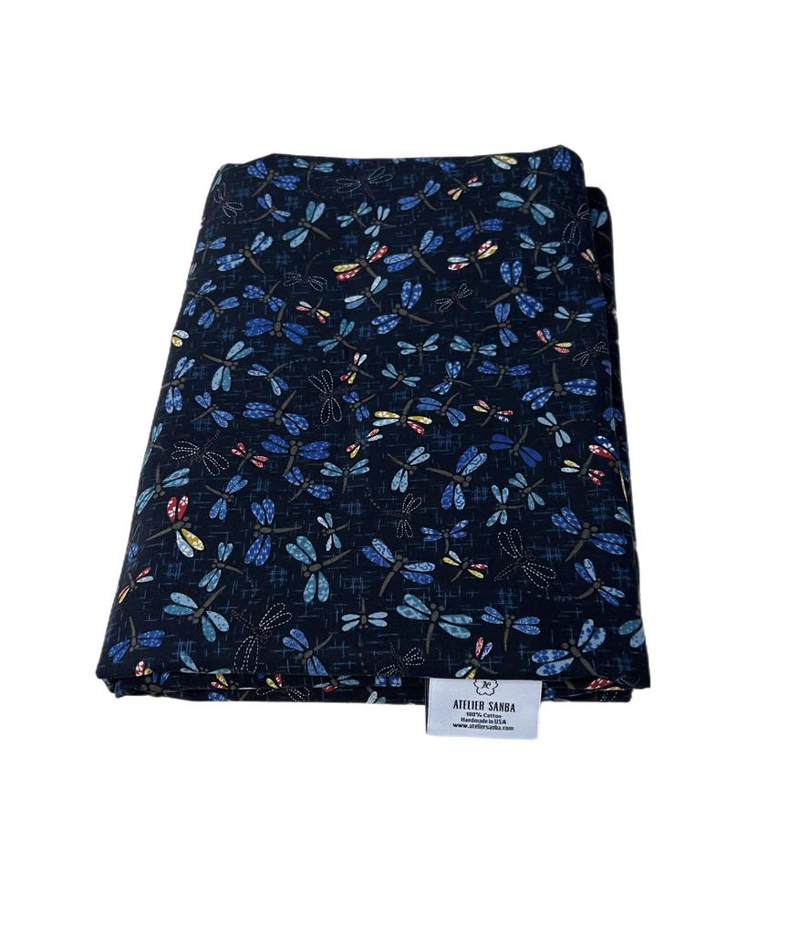Japanese Shikibuton Futon Mattress with Removable Tombo Navy Cover | Handmade Cotton Futon