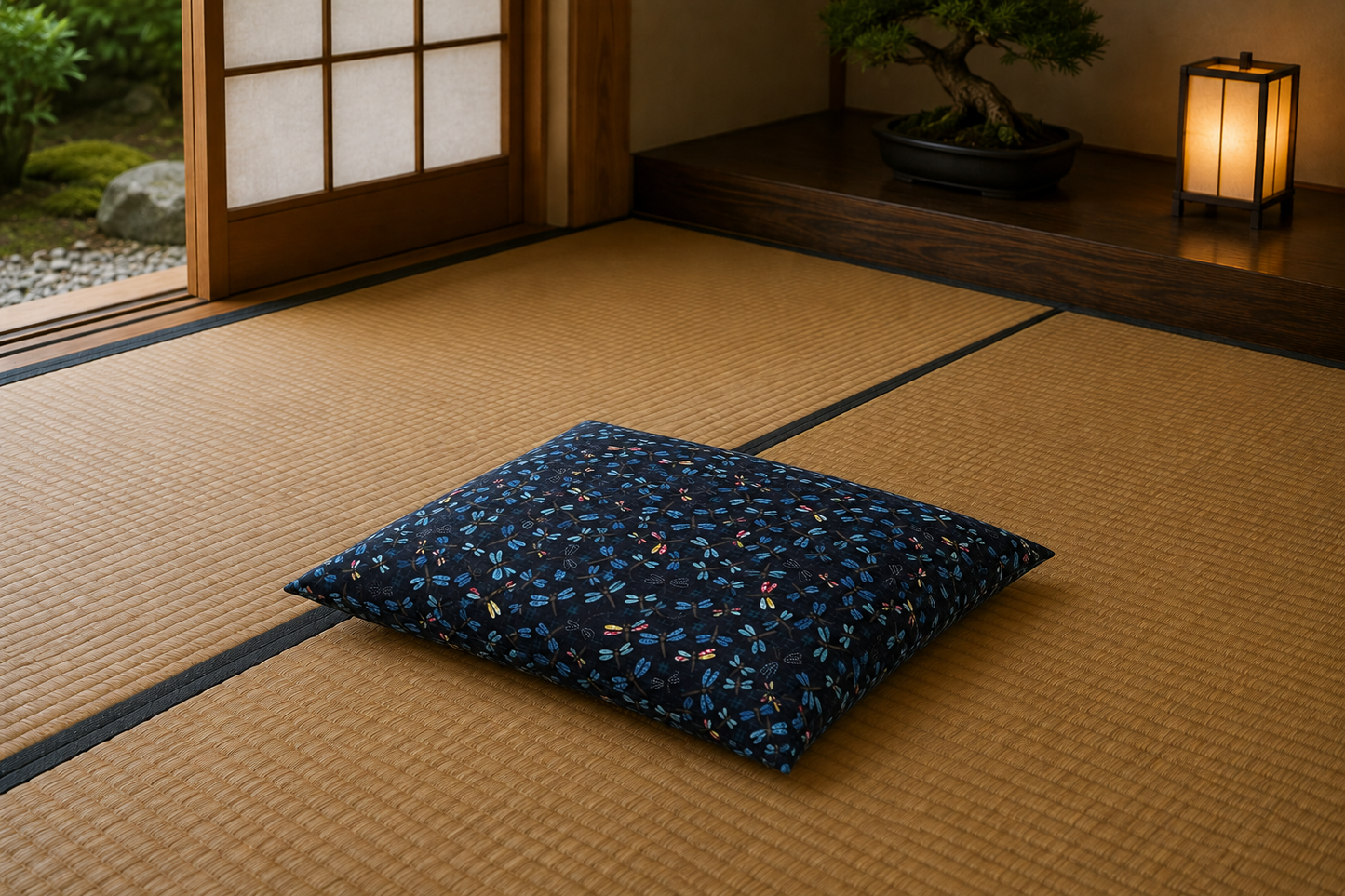 Japanese Zabuton Floor Pillow Tombo Navy