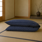 Japanese Shikibuton Futon Mattress with Removable Asa-No-Ha Navy Cover | Handmade Cotton Futon
