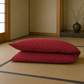 Japanese Shikibuton Futon Mattress with Removable Asa-No-Ha Red Cover | Handmade Cotton Futon