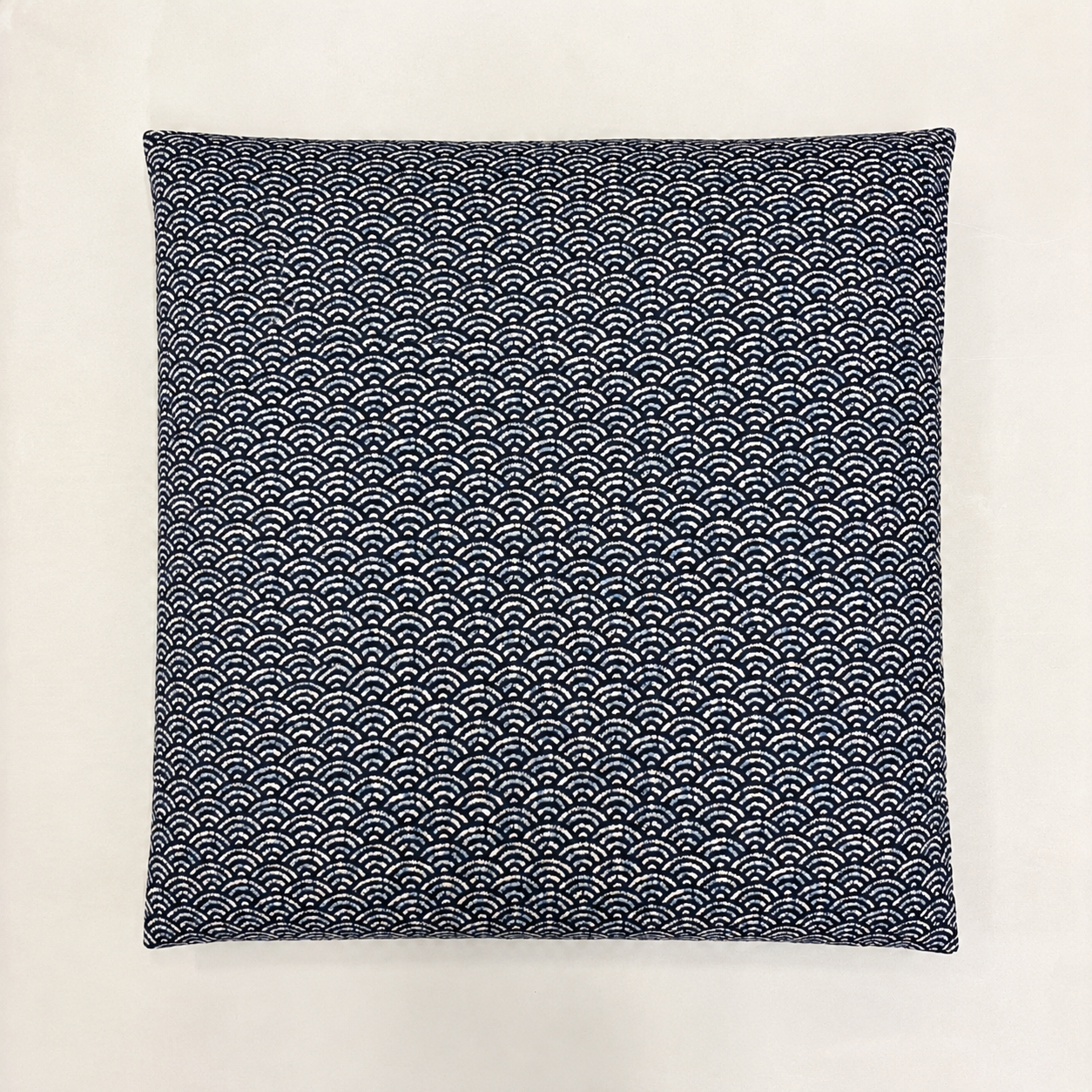 Japanese Zabuton Floor Pillow Seikaiha Shibori