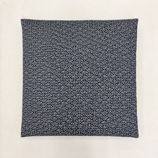 Japanese Zabuton Floor Pillow Seikaiha Shibori