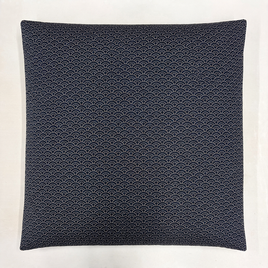 Japanese Zabuton Floor Pillow Seikaiha Navy