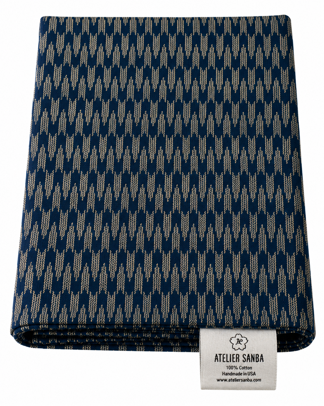 Japanese Shikibuton Futon Mattress with Removable Yagasuri Blue Cover | Handmade Cotton Futon