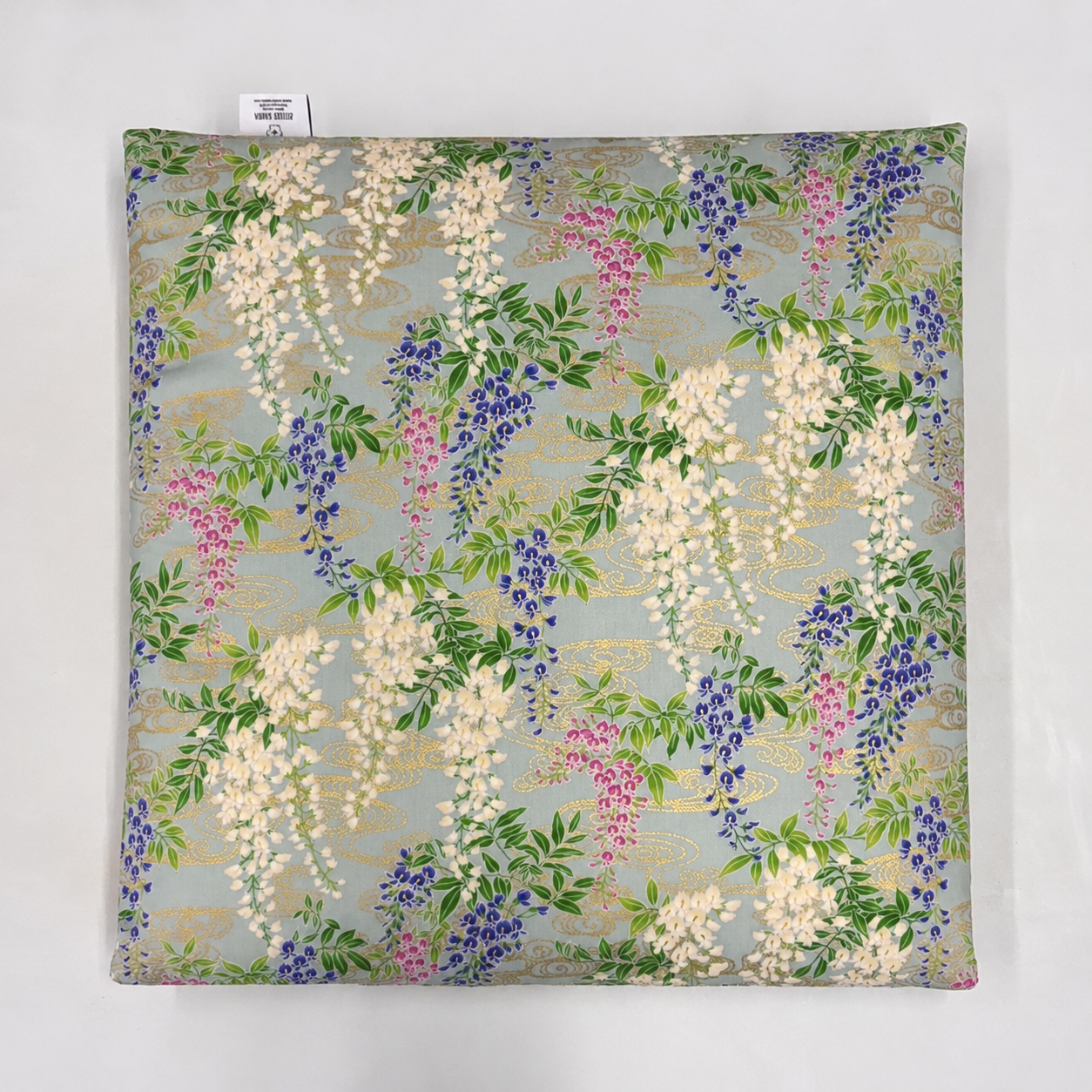 Japanese Zabuton Floor Pillow Floral Blue
