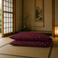 Japanese Shikibuton Futon Mattress with Removable Owl Burgundy Cover | Handmade Cotton Futon