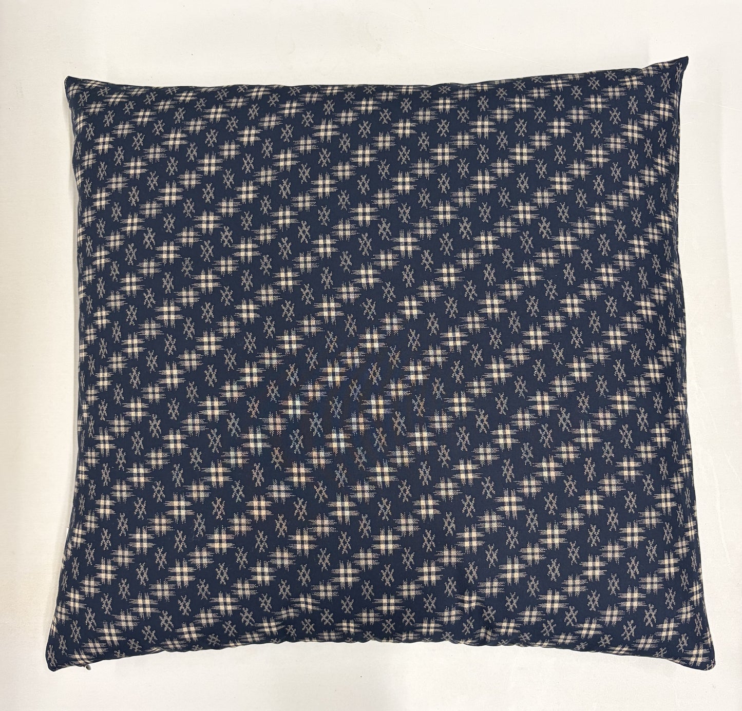 Japanese Zabuton Floor Pillow Kasuri Navy